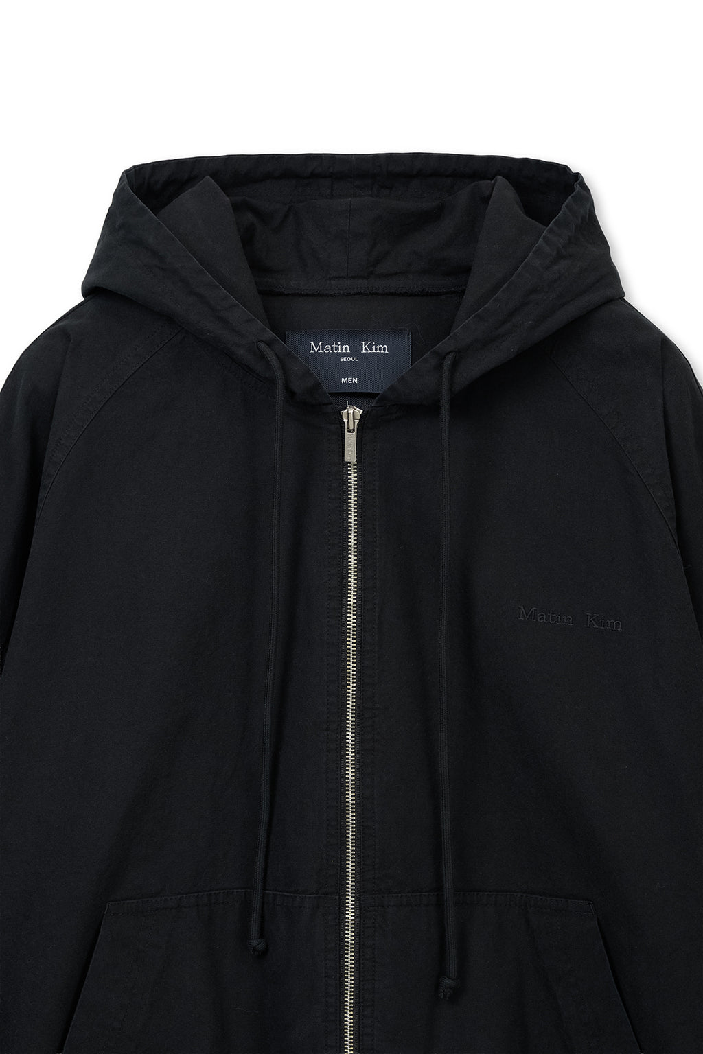 Matin Kim - Washed Cotton Hoody Zip Up (Black) product image 3 | TRAB K-Fashion Australia