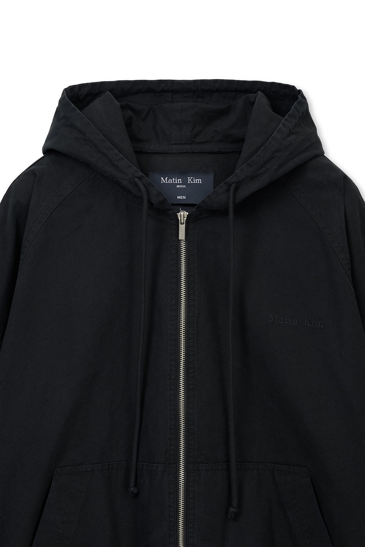 Matin Kim - Washed Cotton Hoody Zip Up (Black) product image 3 | TRAB K-Fashion Australia