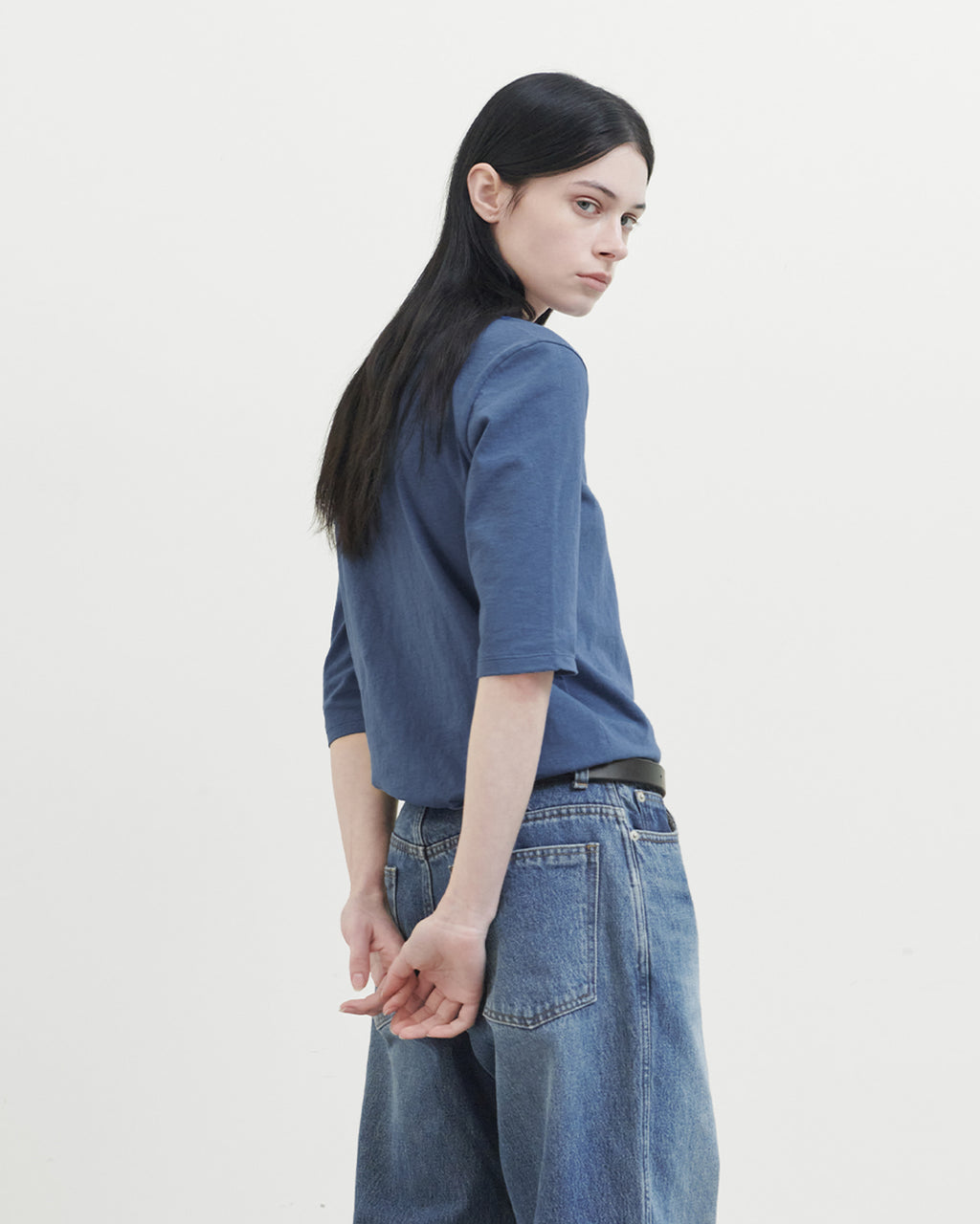 Brownyard - V Neck 3/4 Sleeve (Blue) product image 3 | TRAB K-Fashion Australia