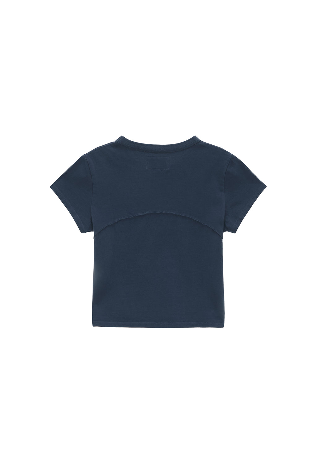 Matin Kim - Pigment Cut Out Logo Crop Top (Smoke Blue) product image 2 | TRAB K-Fashion Australia
