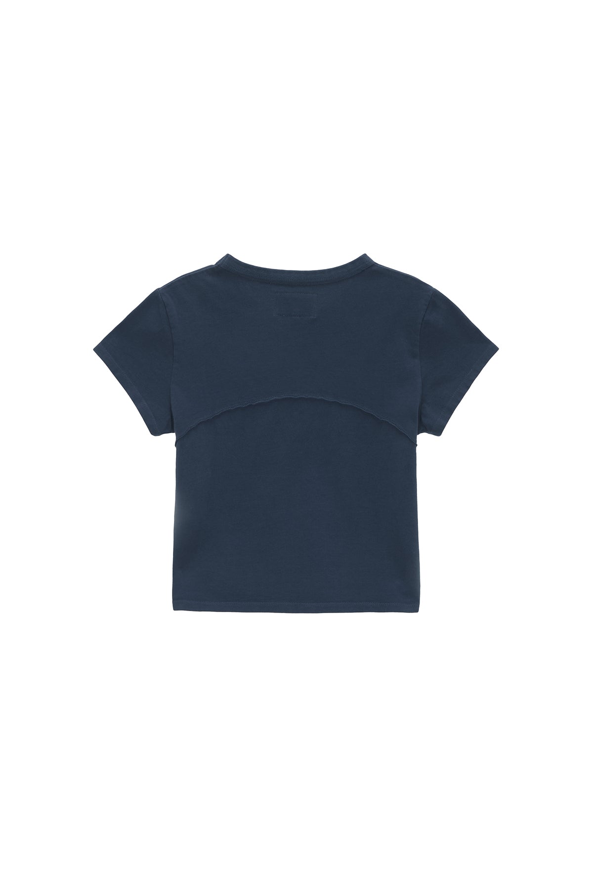 Matin Kim - Pigment Cut Out Logo Crop Top (Smoke Blue) product image 2 | TRAB K-Fashion Australia