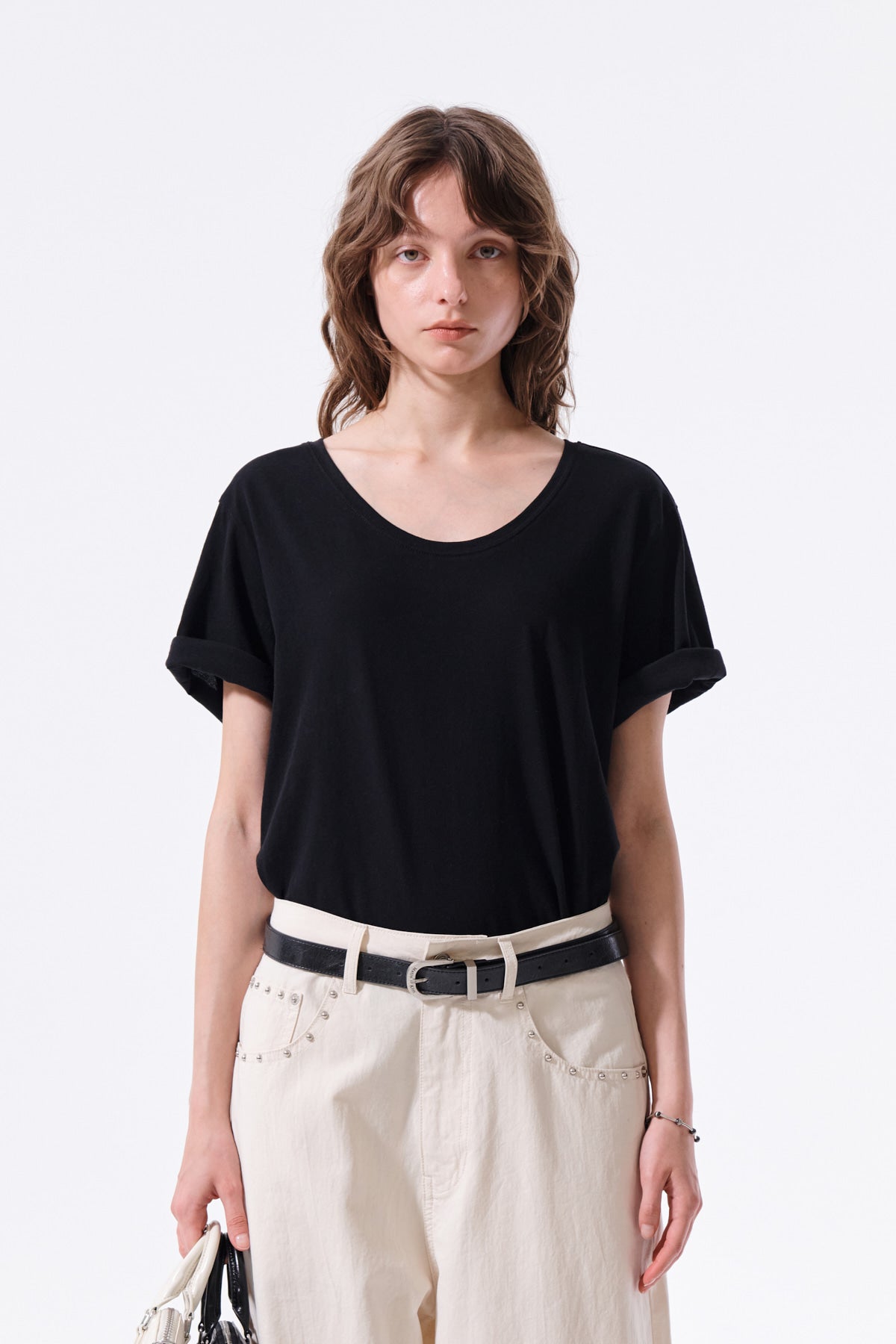 Matin Kim - Label Point U Neck Top (Black) product image 6 | TRAB K-Fashion Australia
