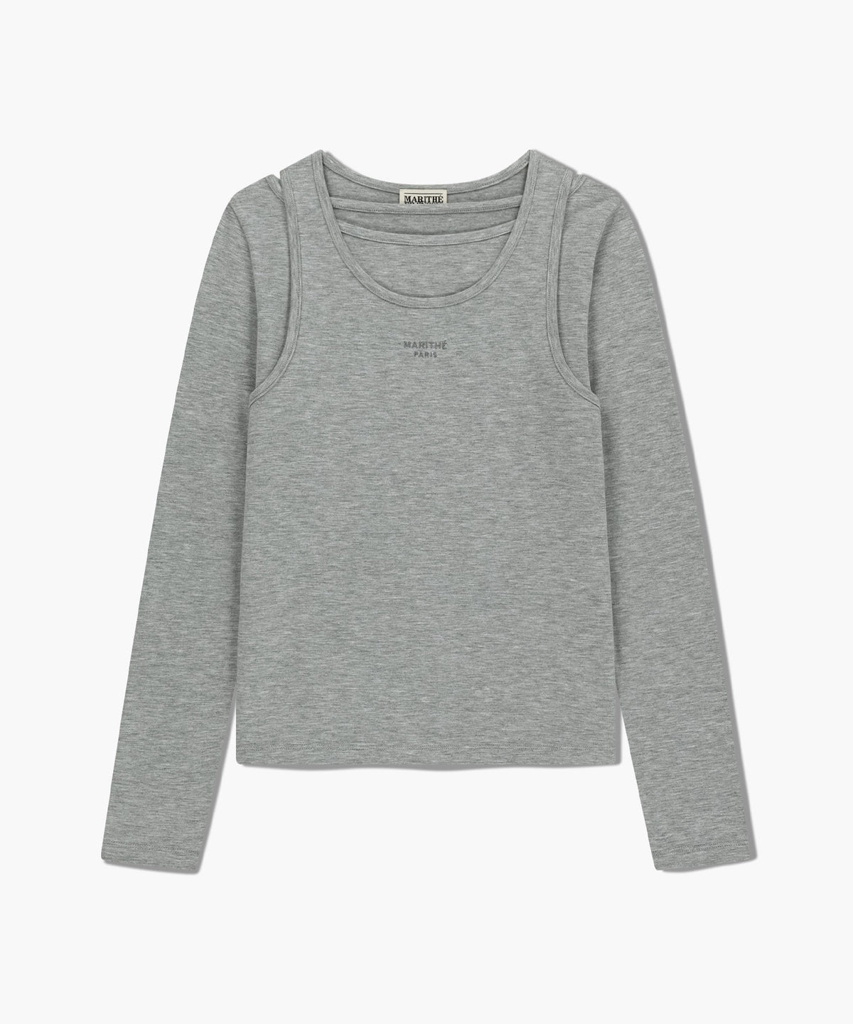 Marithe & Francois Girbaud - Layered Jersey Long Sleeve (Light Heather Gray) product image 6 | TRAB K-Fashion Australia