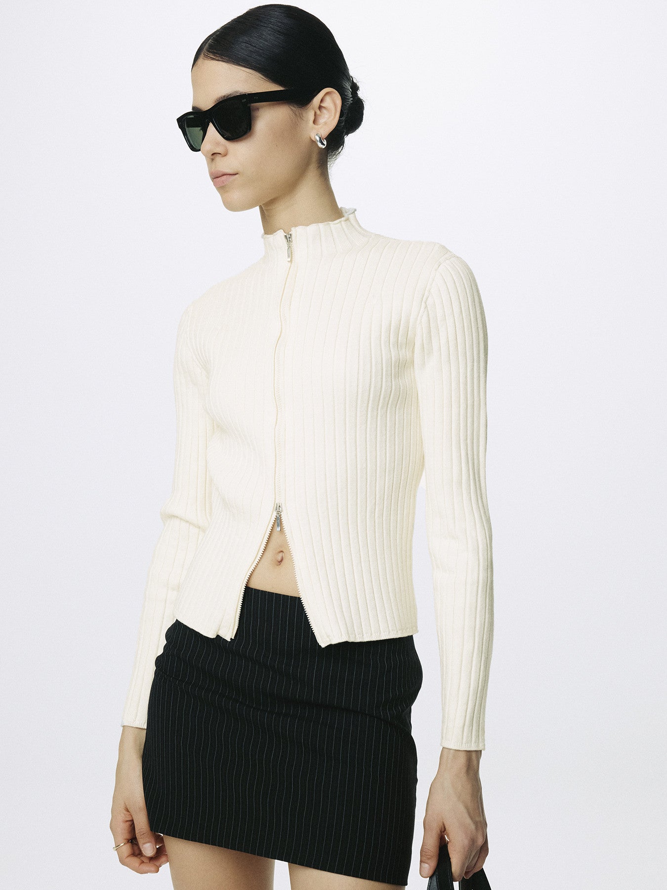 Tonywack - Cotton Ribbed Full Zip-Up (Cream) product image 4 | TRAB K-Fashion Australia