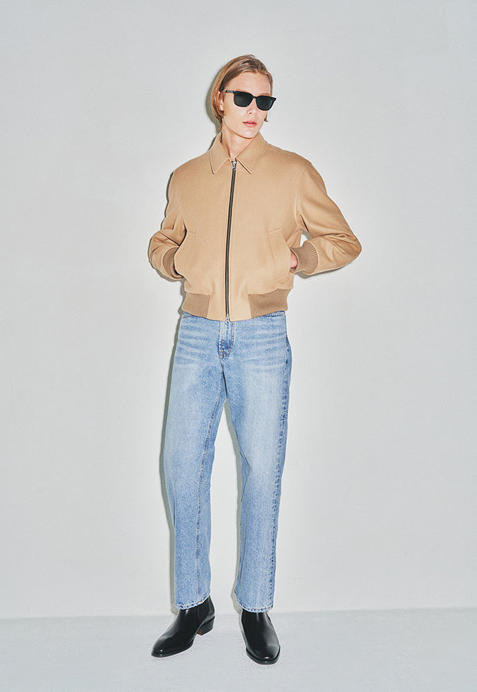 Tonywack - Italian Wool Short Bomber Jacket (Beige) product image 3 | TRAB K-Fashion Australia