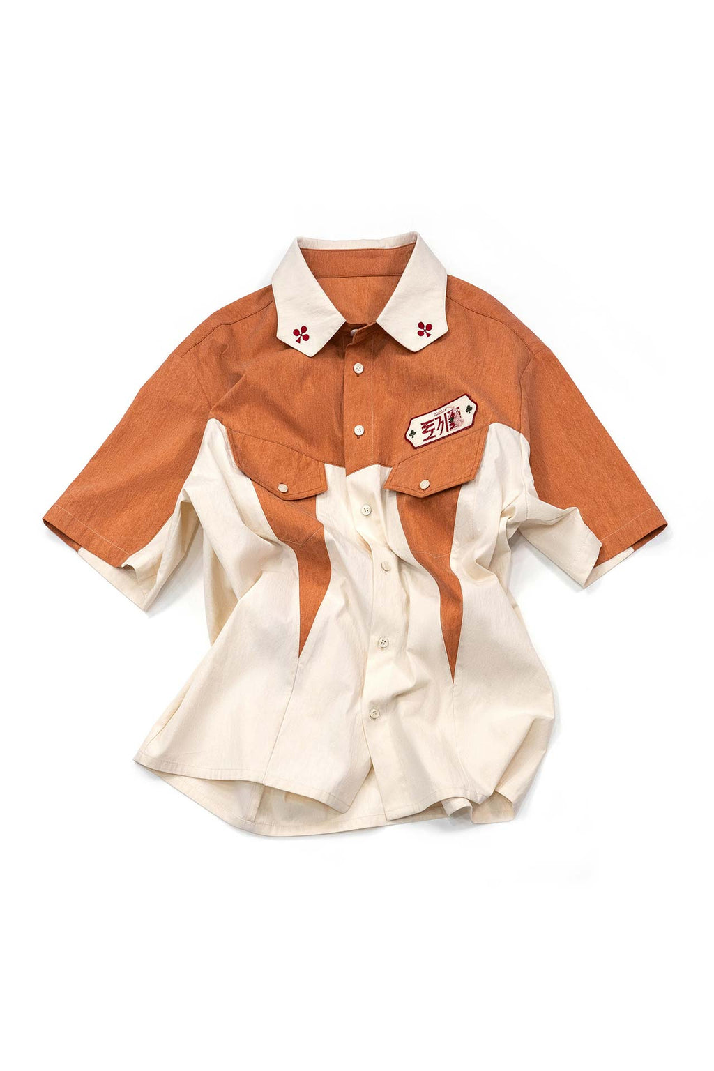 Ioedle - Clover Patch Bowling Shirt (Orange) product image 2 | TRAB K-Fashion Australia