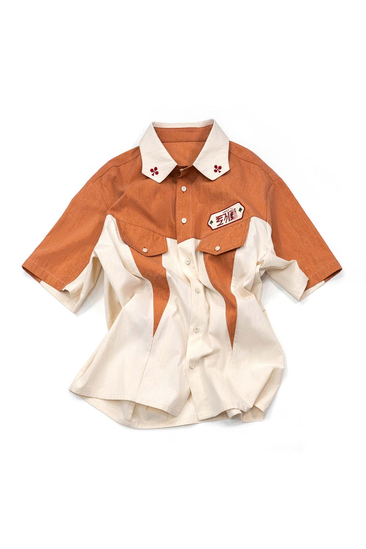 Ioedle - Clover Patch Bowling Shirt (Orange) product image 2 | TRAB K-Fashion Australia