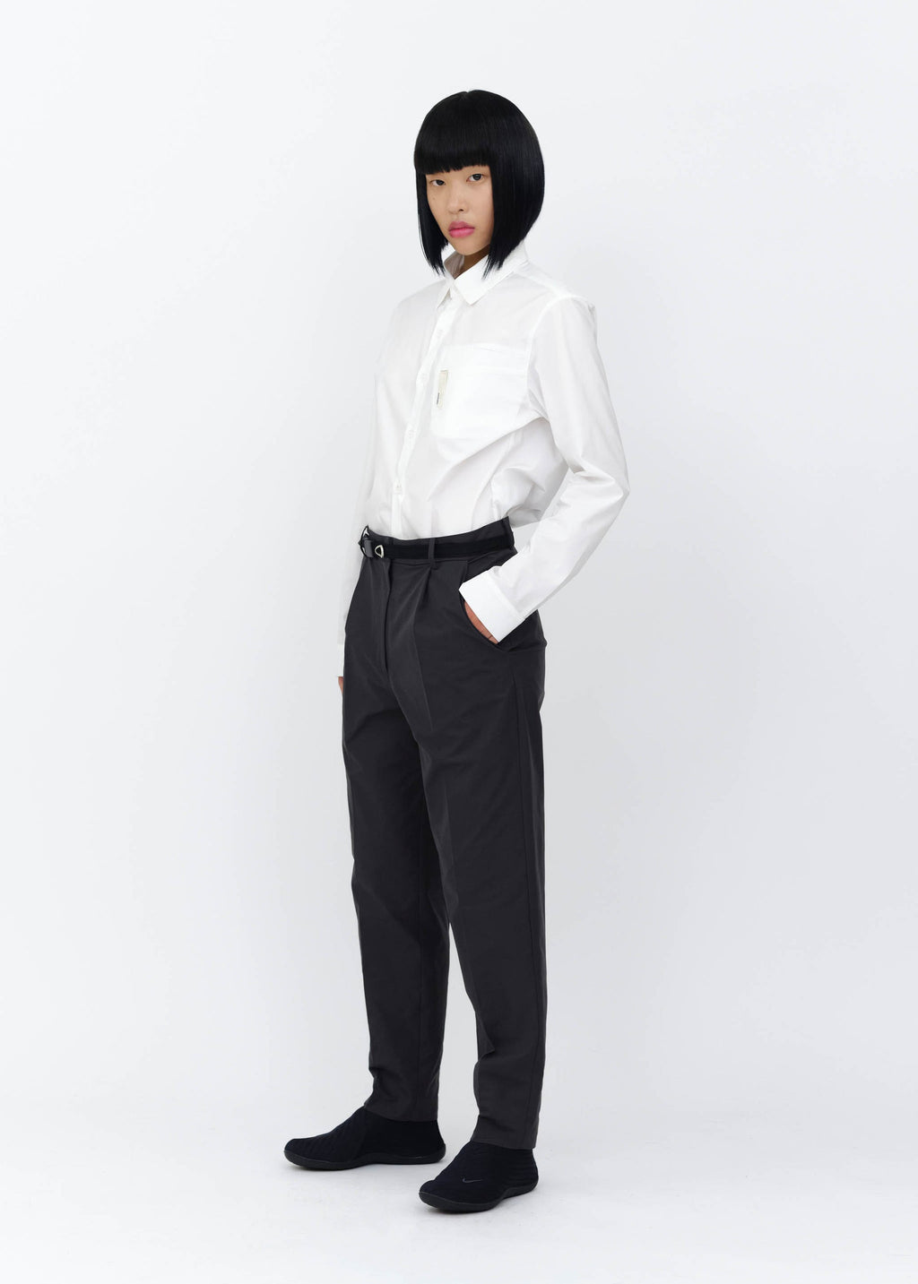 Hyein Seo - Slim Pants w/ Belt (Dark Grey) product image 2 | TRAB K-Fashion Australia