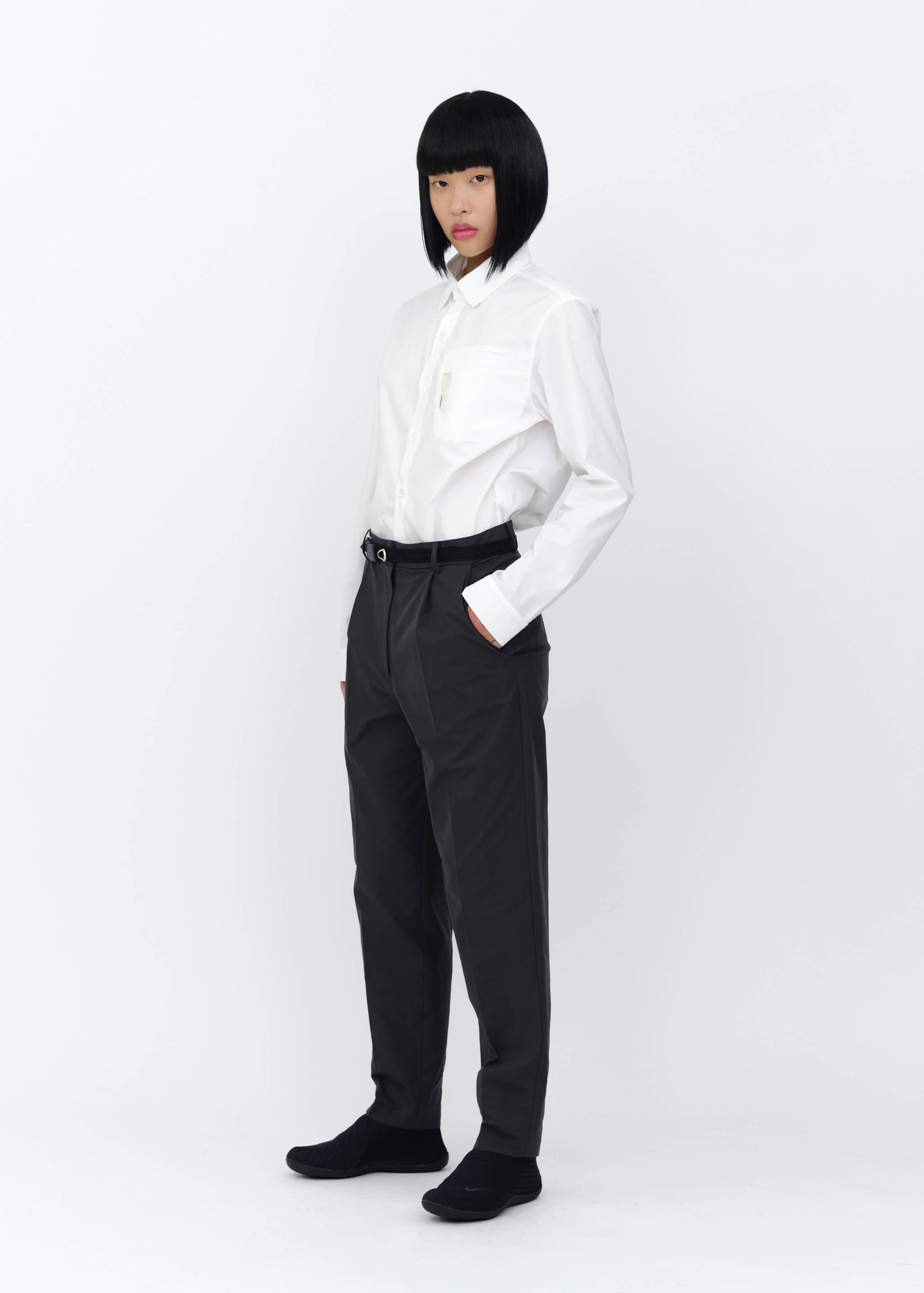 Hyein Seo - Slim Pants w/ Belt (Dark Grey) product image 2 | TRAB K-Fashion Australia