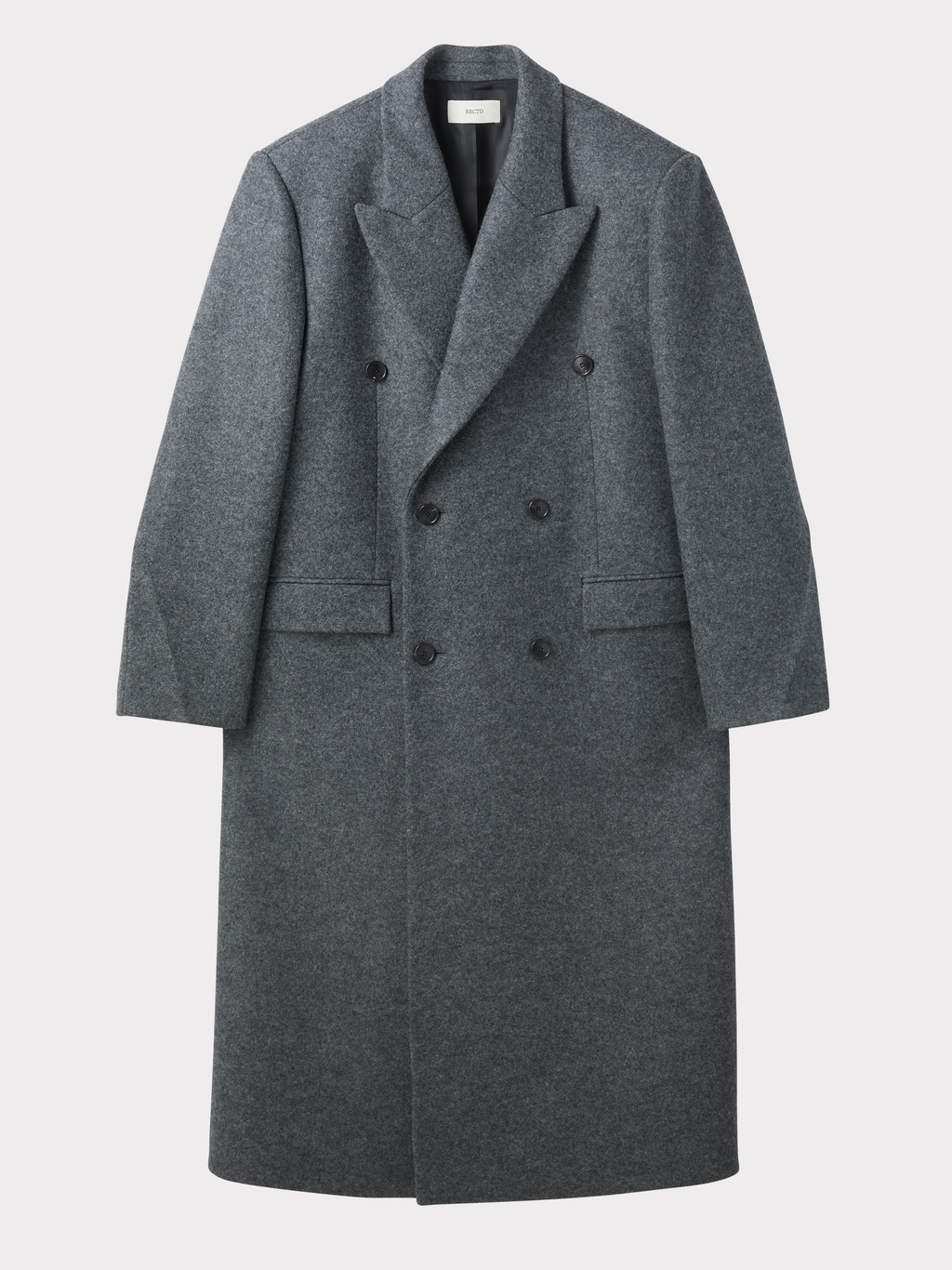 Recto - Classic Tailored Double Breasted Coat (Melange Grey) product image 6 | TRAB K-Fashion Australia