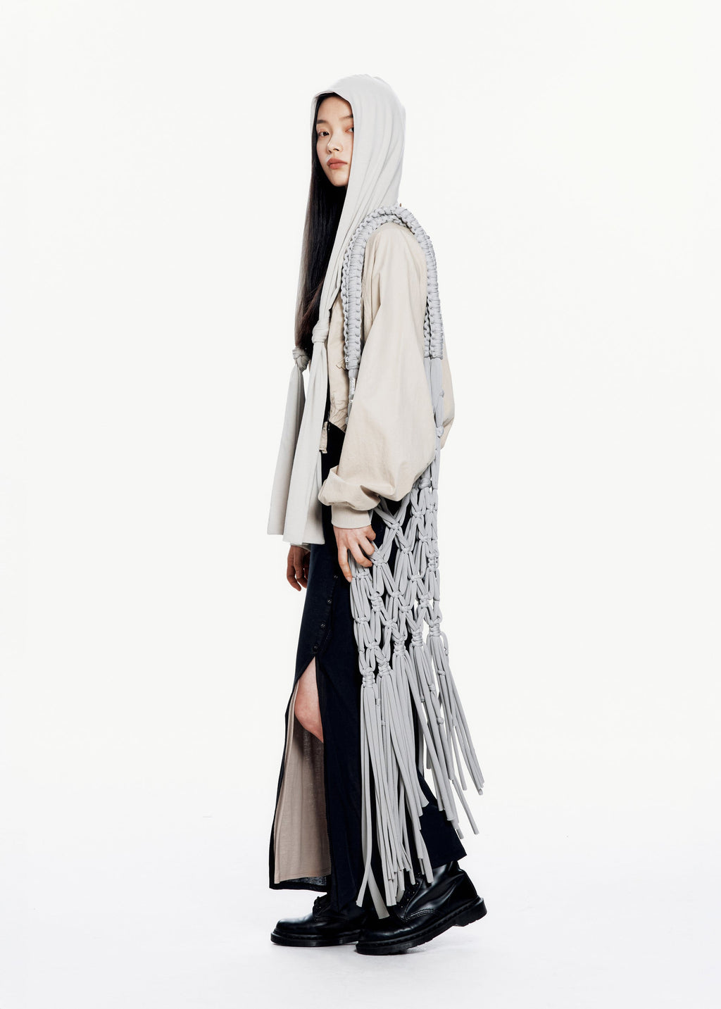 Hyein Seo - Macrame Shoulder Bag (Light Grey) product image 4 | TRAB K-Fashion Australia