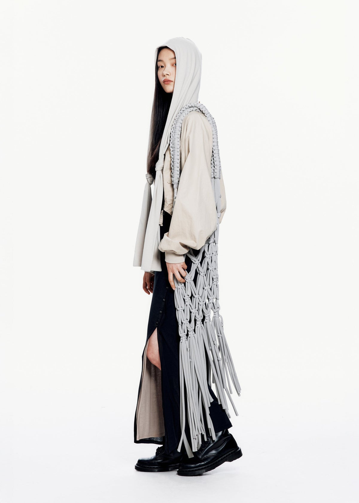 Hyein Seo - Macrame Shoulder Bag (Light Grey) product image 4 | TRAB K-Fashion Australia