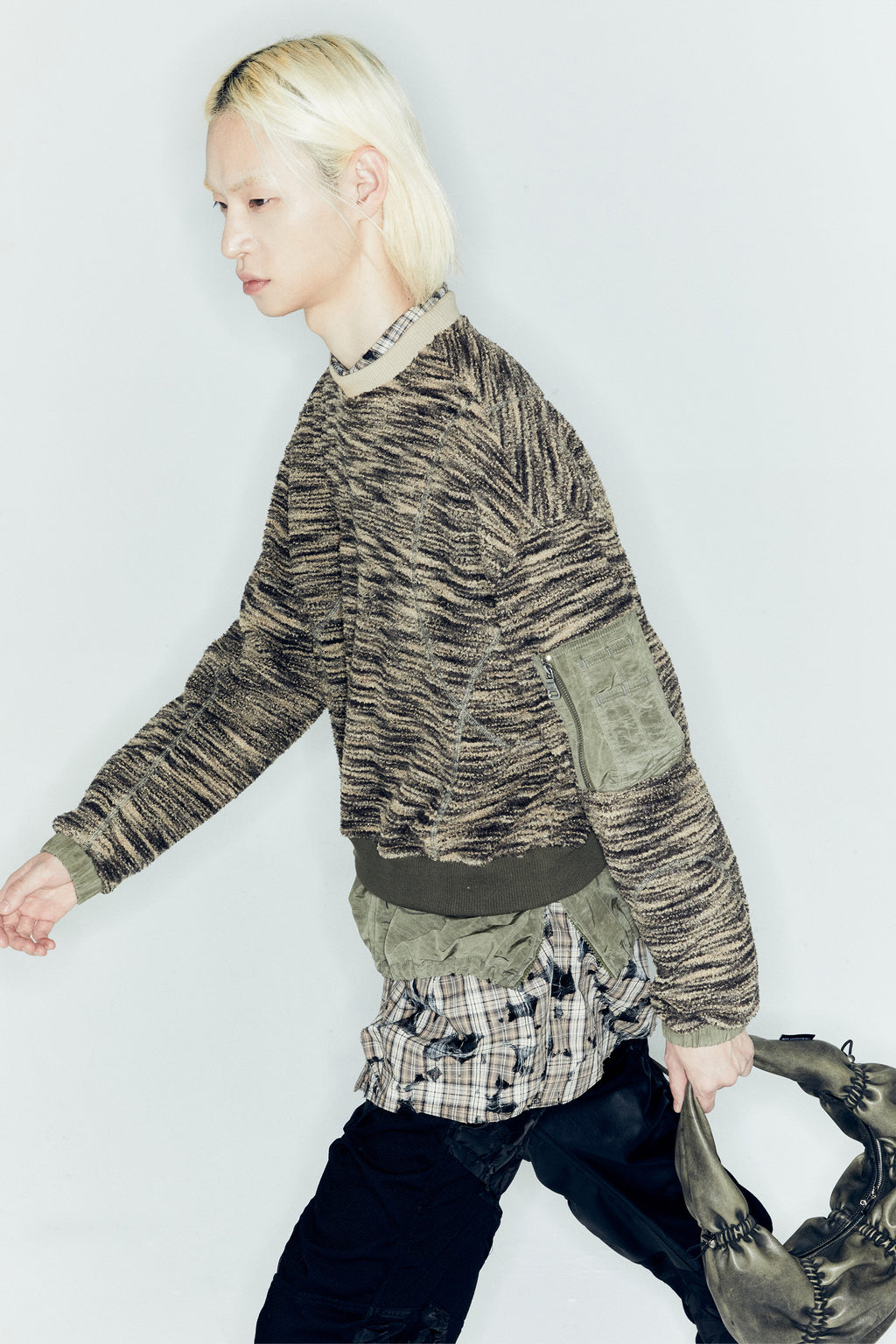 Andersson Bell - Layered Fleece Sweater (Khaki) product image 4 | TRAB K-Fashion Australia