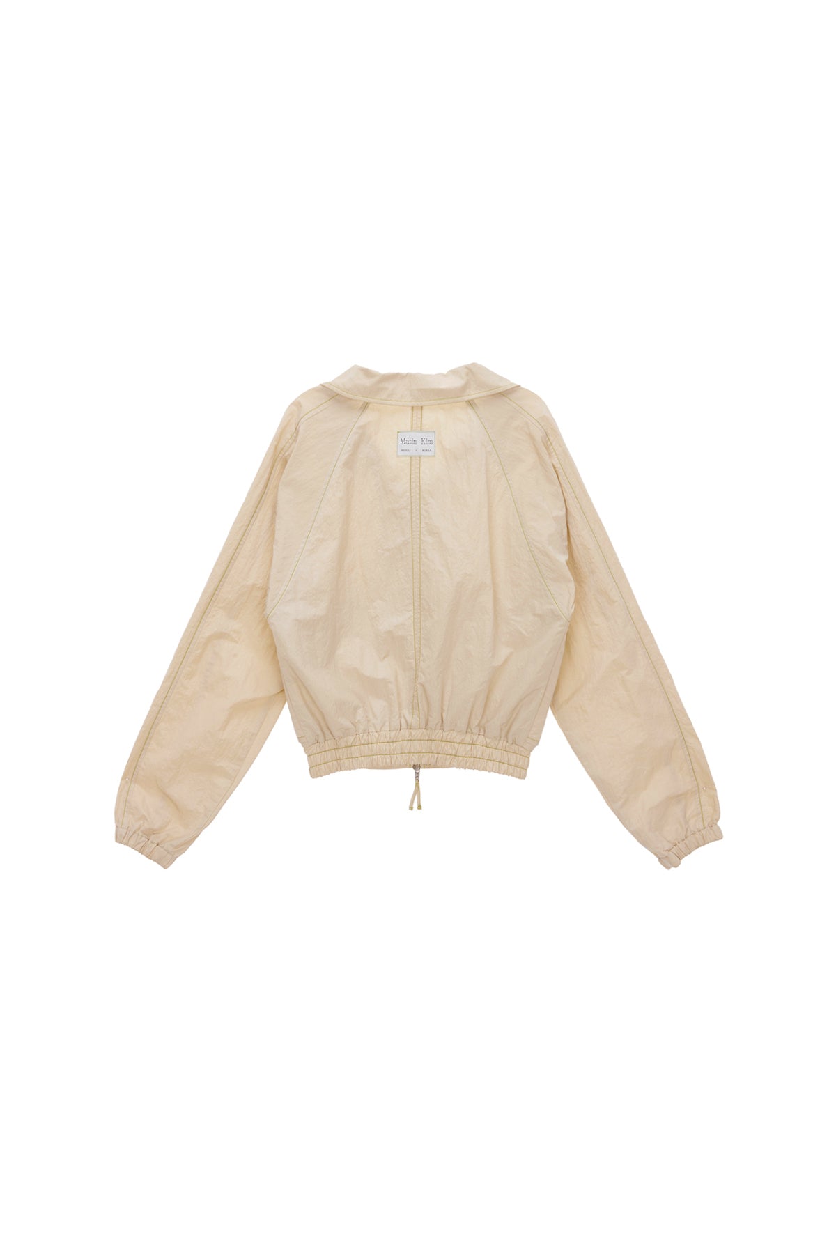 Matin Kim - Curvy Crop Bomber Jumper (Beige) product image 2 | TRAB K-Fashion Australia