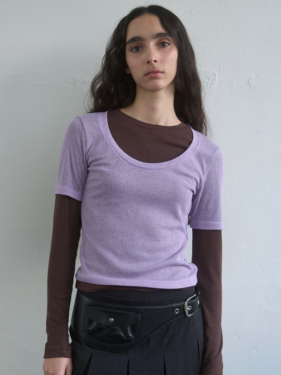 Kijun - Layered Jersey Top (Lavender) product image 1 | TRAB K-Fashion Australia