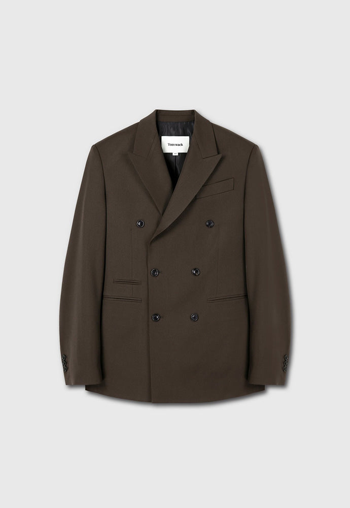 Tonywack - Wool Twill Double-Breasted Tailored Blazer (Brown) product image 9 | TRAB K-Fashion Australia