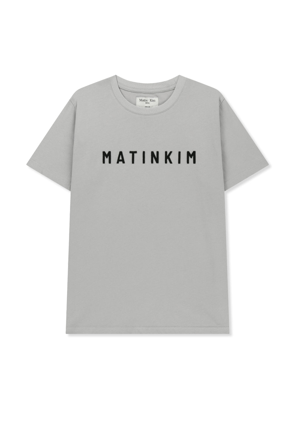 Matin Kim - Applique Felt Logo Top (Grey) product image 1 | TRAB K-Fashion Australia