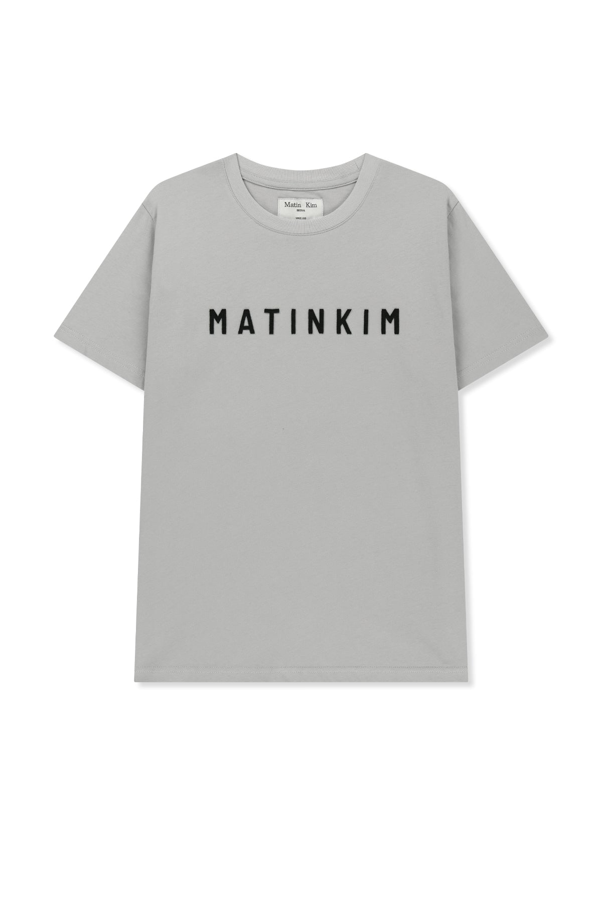 Matin Kim - Applique Felt Logo Top (Grey) product image 1 | TRAB K-Fashion Australia