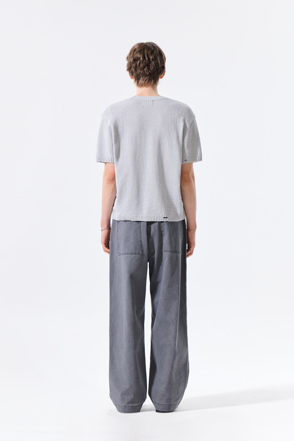 Matin Kim - Half Sleeve Logo Pullover (Light Grey) product image 7 | TRAB K-Fashion Australia