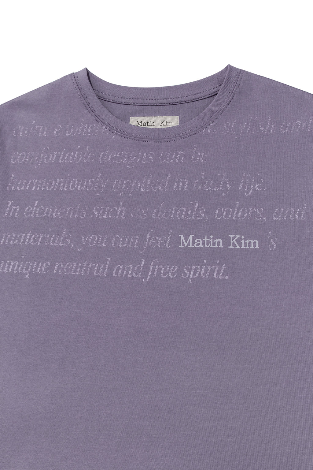 Matin Kim - Logo Point Lettering Graphic Top (Purple) product image 3 | TRAB K-Fashion Australia