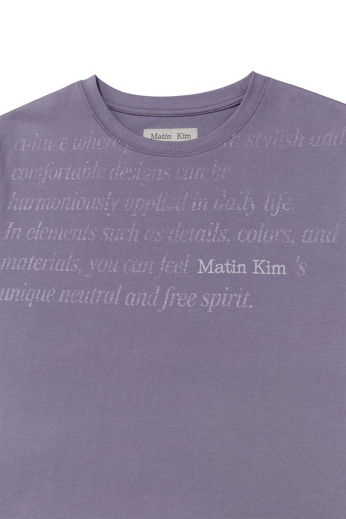 Matin Kim - Logo Point Lettering Graphic Top (Purple) product image 3 | TRAB K-Fashion Australia