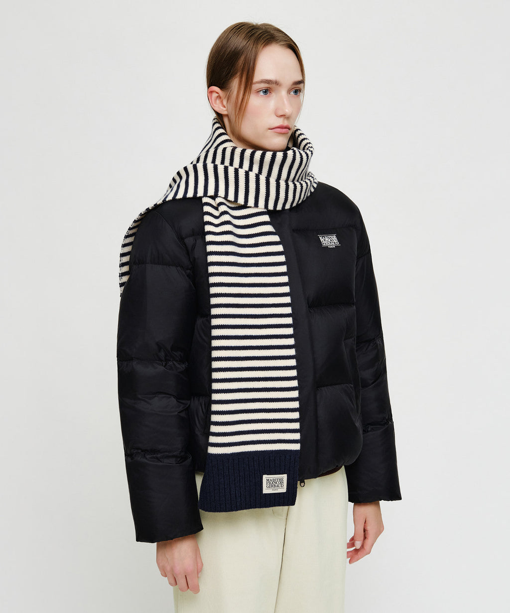 Marithe & Francois Girbaud - Classic Logo Knit Muffler (Navy) product image 6 | TRAB K-Fashion Australia