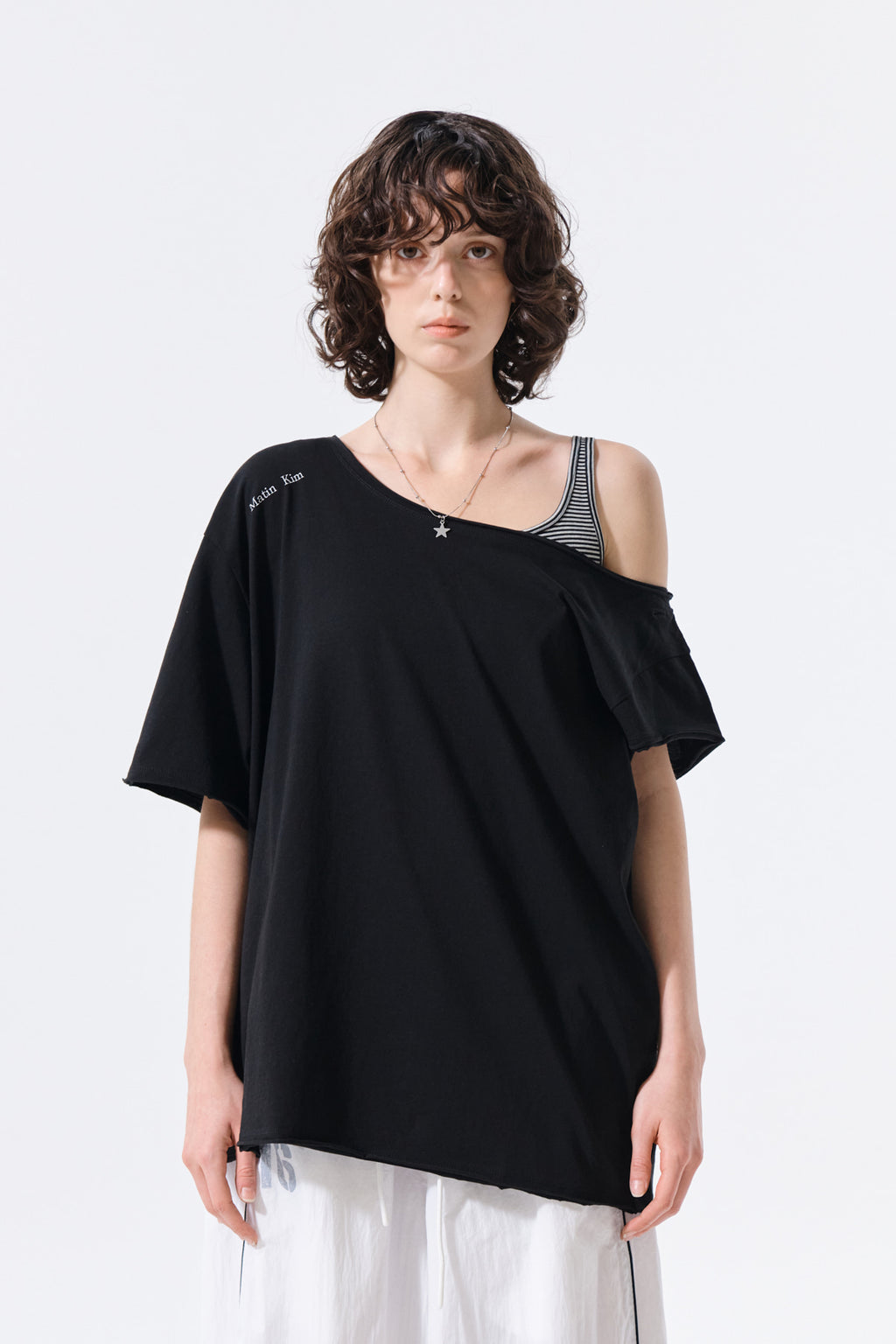 Matin Kim - Asymmetric Off Shoulder Top (Black) product image 13 | TRAB K-Fashion Australia