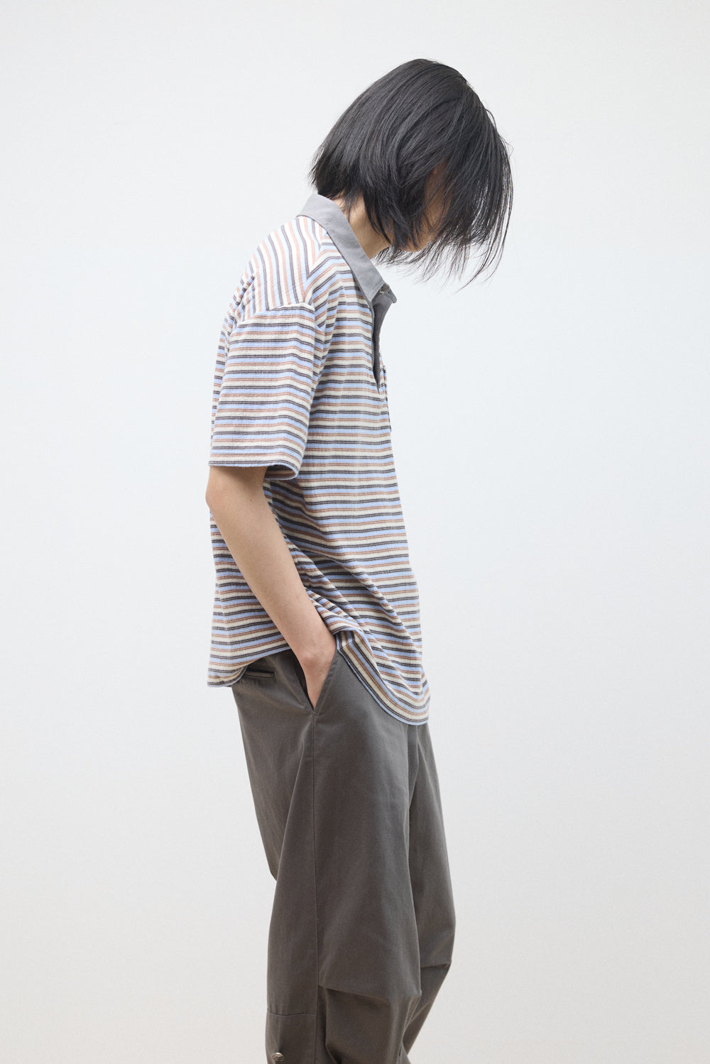 Hatchingroom - Stripe Polo Tee (Grey) product image 9 | TRAB K-Fashion Australia