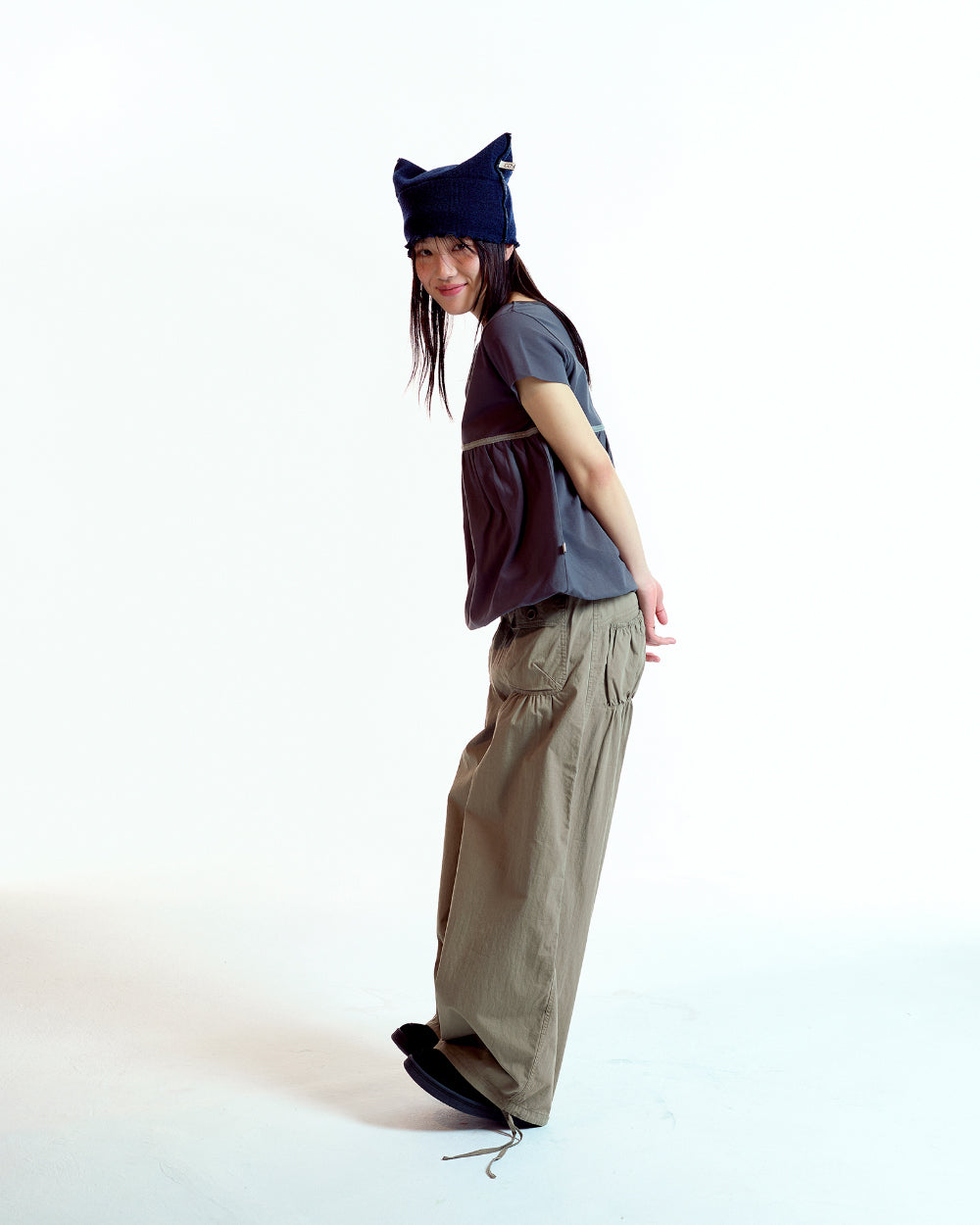 Coyseio - Shirring Tobi Pants (Khaki) product image 2 | TRAB K-Fashion Australia