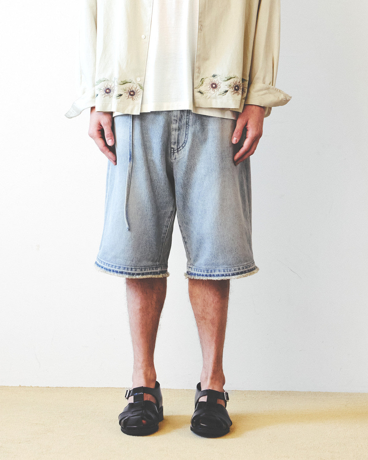 Eastlogue - Curved Outlaw Shorts (Light Indigo) product image 2 | TRAB K-Fashion Australia