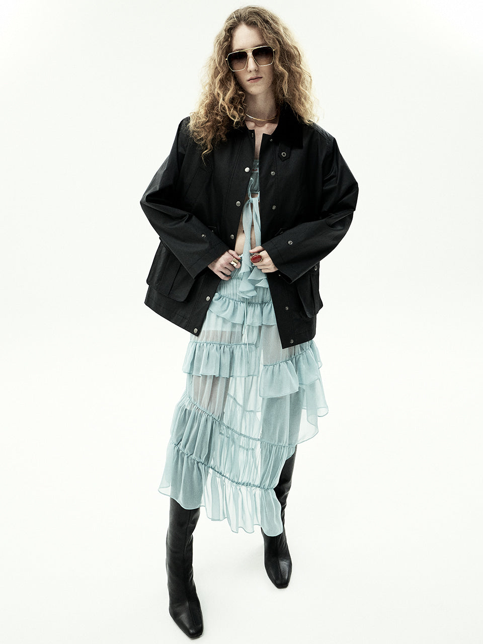 Mardi Mercredi - Coated Work Jacket (Black) product image 1 | TRAB K-Fashion Australia