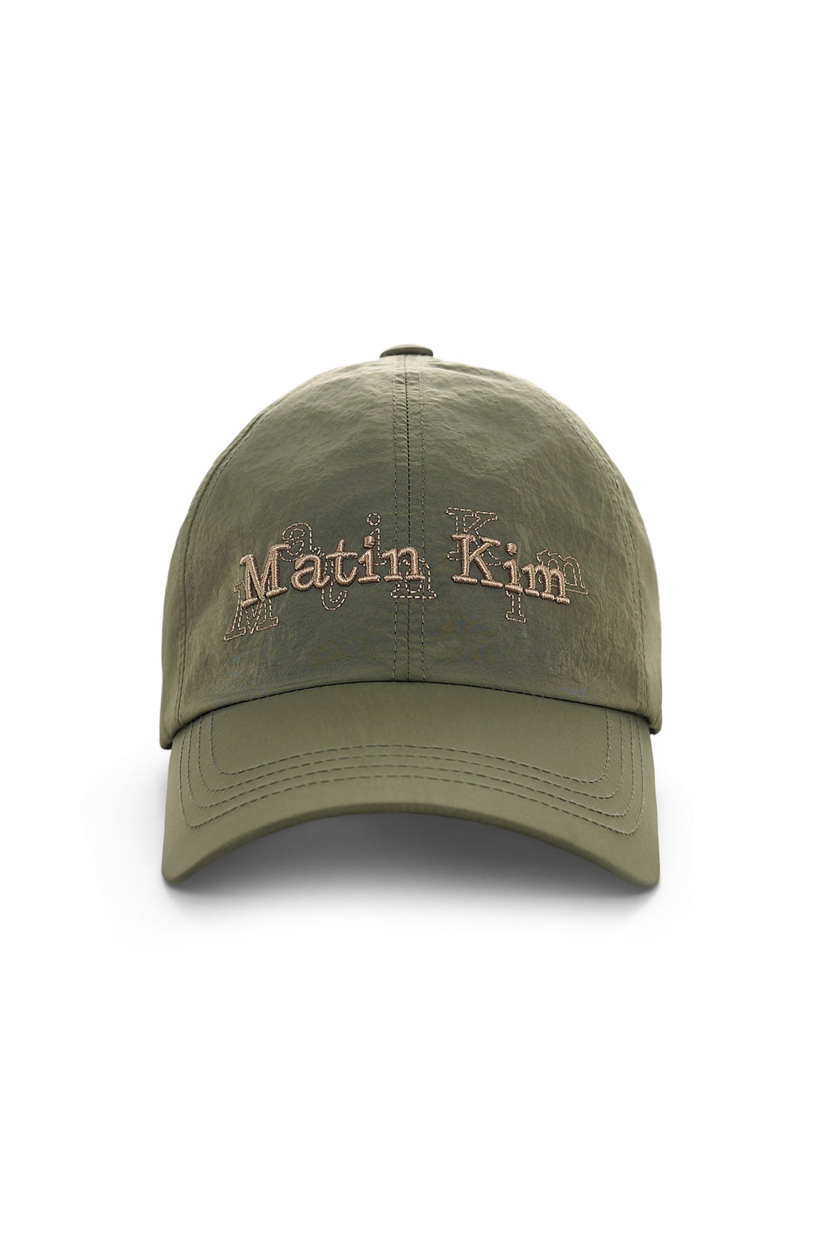 Matin Kim - Overlay Logo Ball Cap (Khaki) product image 1 | TRAB K-Fashion Australia
