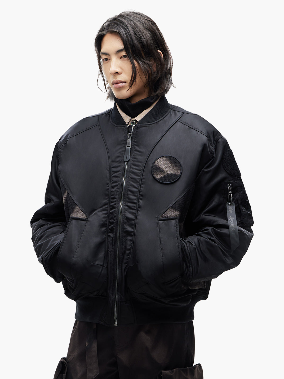 Jiyong Kim - Sun-Bleached Flight Jacket (Black) product image 2 | TRAB K-Fashion Australia