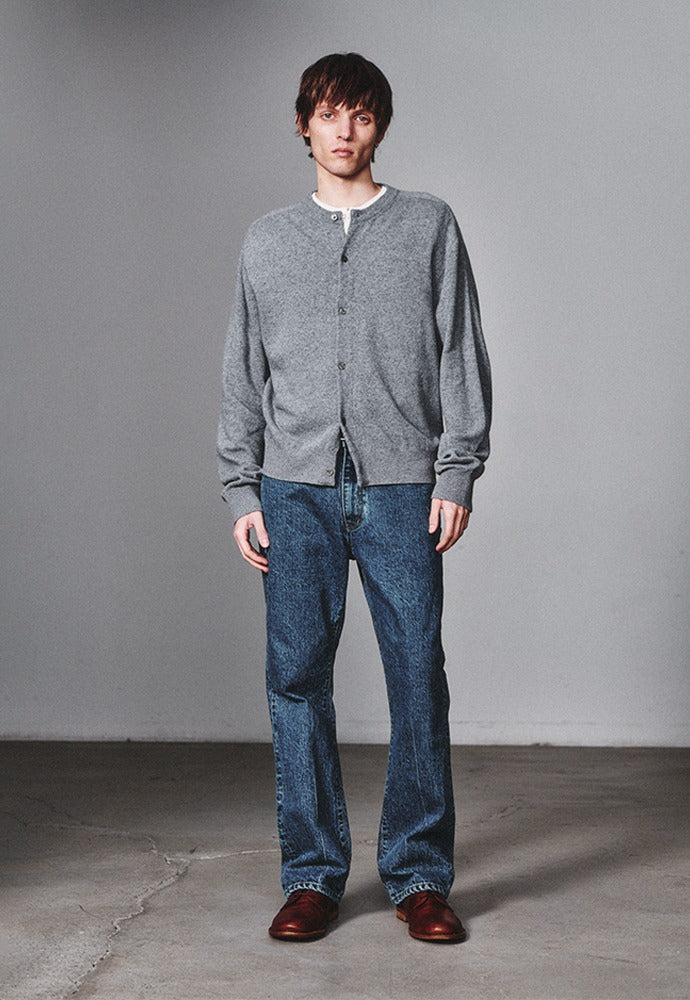 Art if acts - Wholegarment Round Neck Cardigan (Steel Grey) product image 1 | TRAB K-Fashion Australia