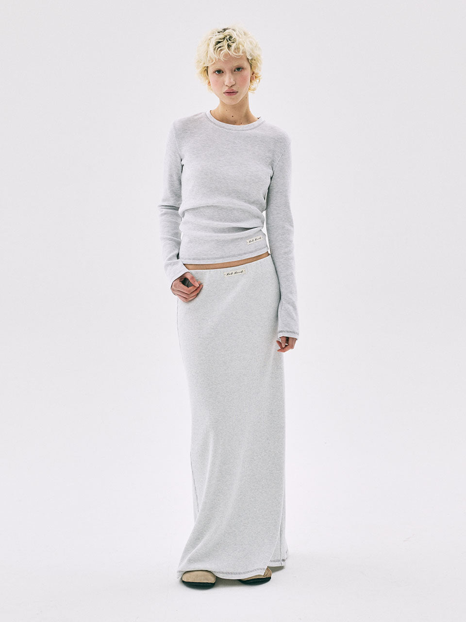 Mardi Mercredi - Waffle Maxi Skirt (Heather) product image 1 | TRAB K-Fashion Australia