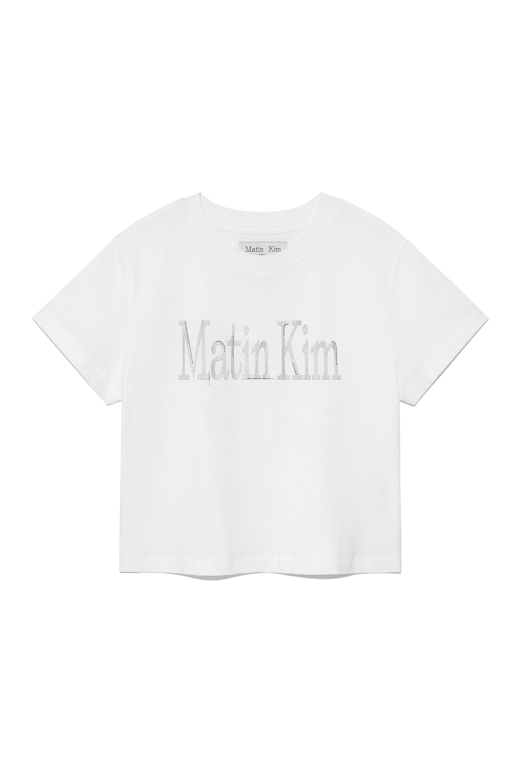 Matin Kim - Pattern Artwork Logo Crop Top (White) product image 1 | TRAB K-Fashion Australia