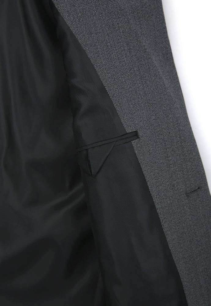 Tonywack - Relaxed Fit Tailored Blazer (Mid-Grey Herringbone) product image 10 | TRAB K-Fashion Australia