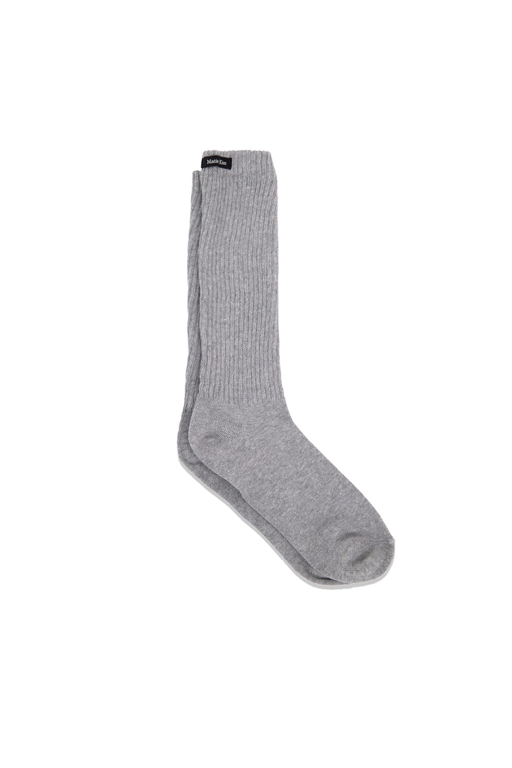 Matin Kim - Small Logo Point Ribbed Socks (Grey) product image 2 | TRAB K-Fashion Australia