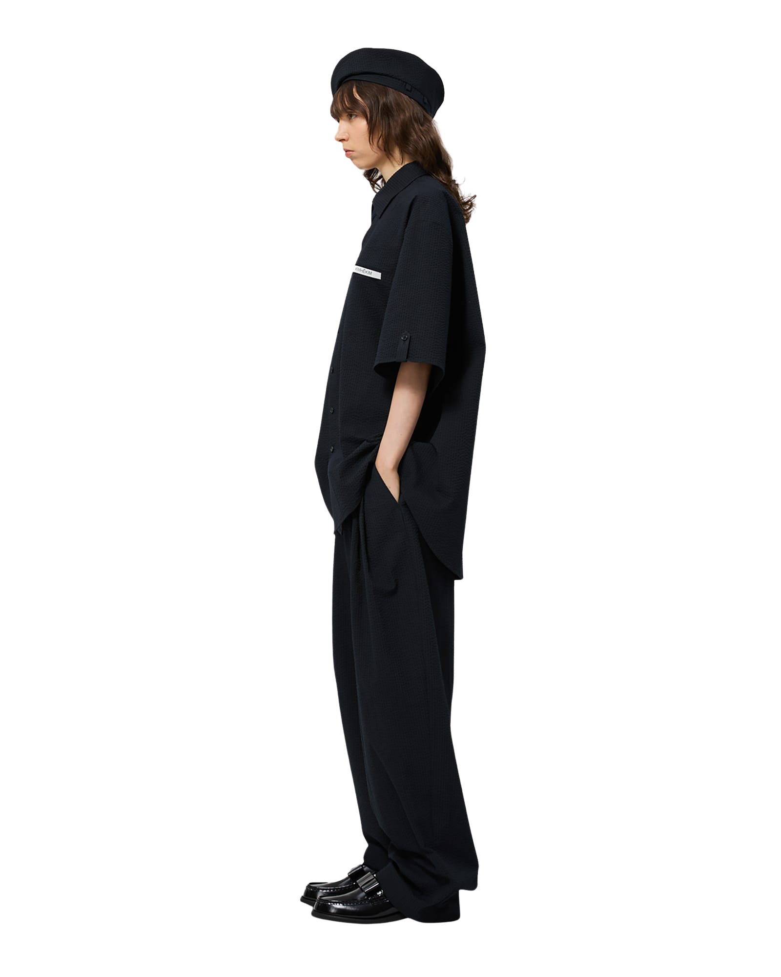 Kimhe Kim - Seersucker Beret (Black) product image 5 | TRAB K-Fashion Australia