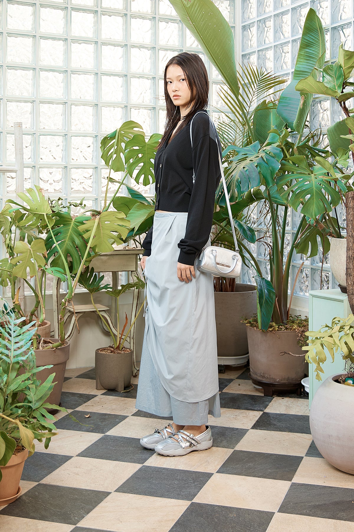 Matin Kim - Back Logo See Through Cardigan (Black) product image 6 | TRAB K-Fashion Australia
