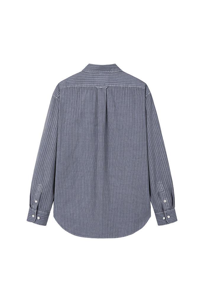 Art if acts - Pigment-Dyed Stripe Shirt (Violet Grey) product image 7 | TRAB K-Fashion Australia