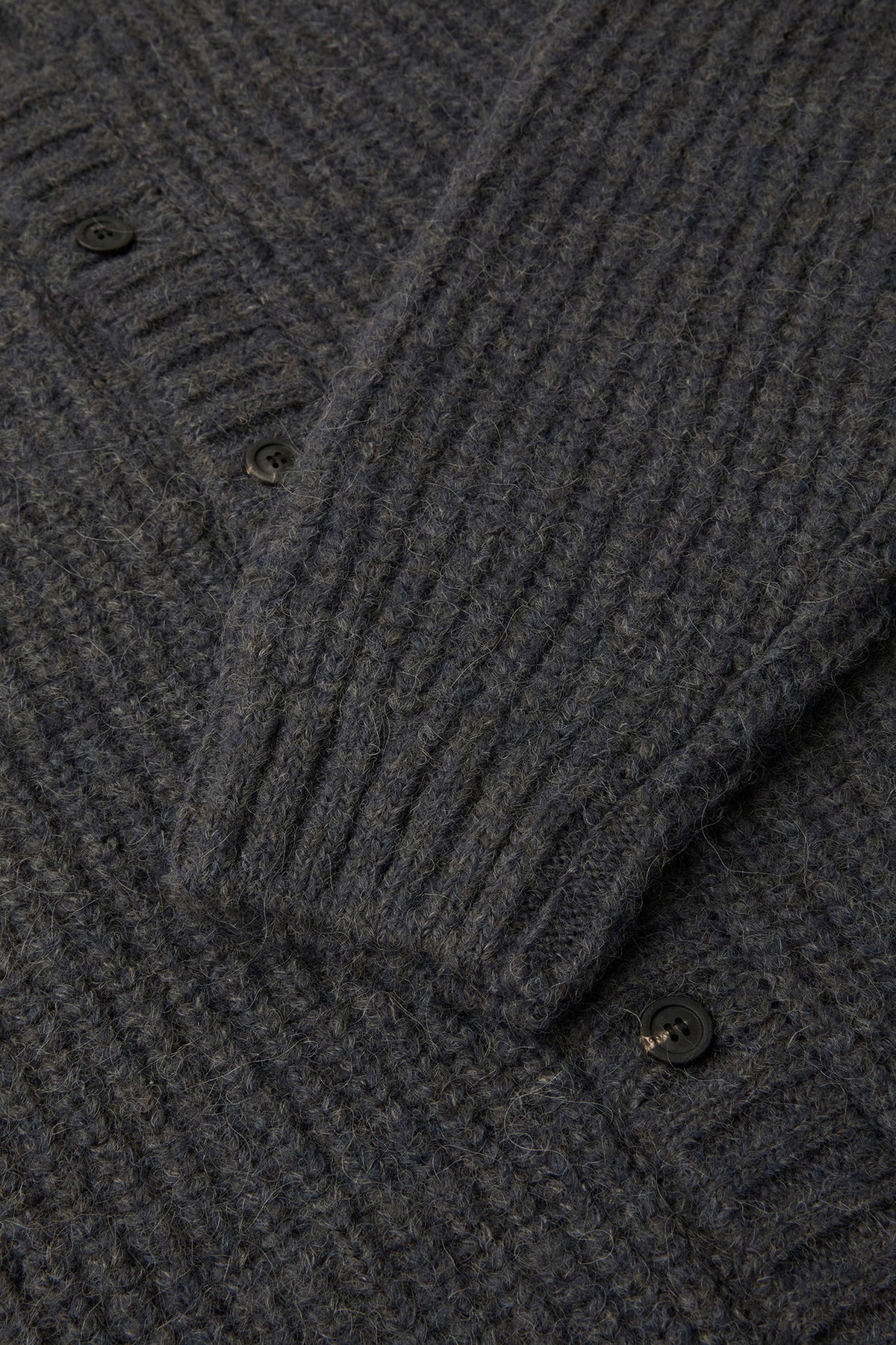 Coor - Hairy Button Up Round Cropped Cardigan (Charcoal) product image 6 | TRAB K-Fashion Australia