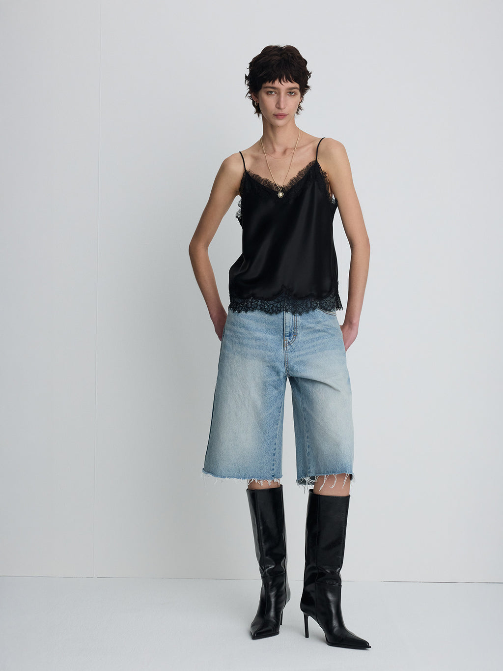 Tonywack - Raw Hem Denim Bermuda Shorts (Washed Light Blue) product image 1 | TRAB K-Fashion Australia