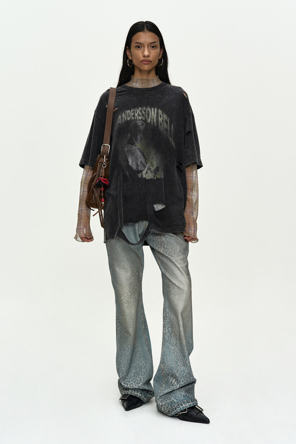 Andersson Bell - Layered Live Printed T-Shirt (Charcoal) product image 1 | TRAB K-Fashion Australia