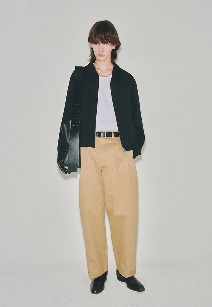 Tonywack - Wool Side Buckle Pleated Short Jacket (Black) product image 1 | TRAB K-Fashion Australia