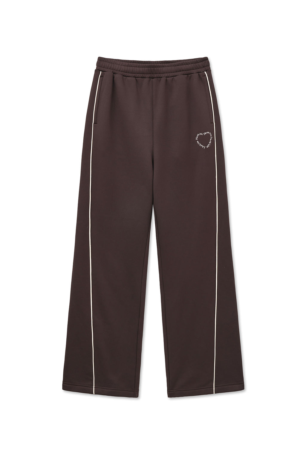 Matin Kim - Heart Logo Track Pants (Brown) product image 1 | TRAB K-Fashion Australia