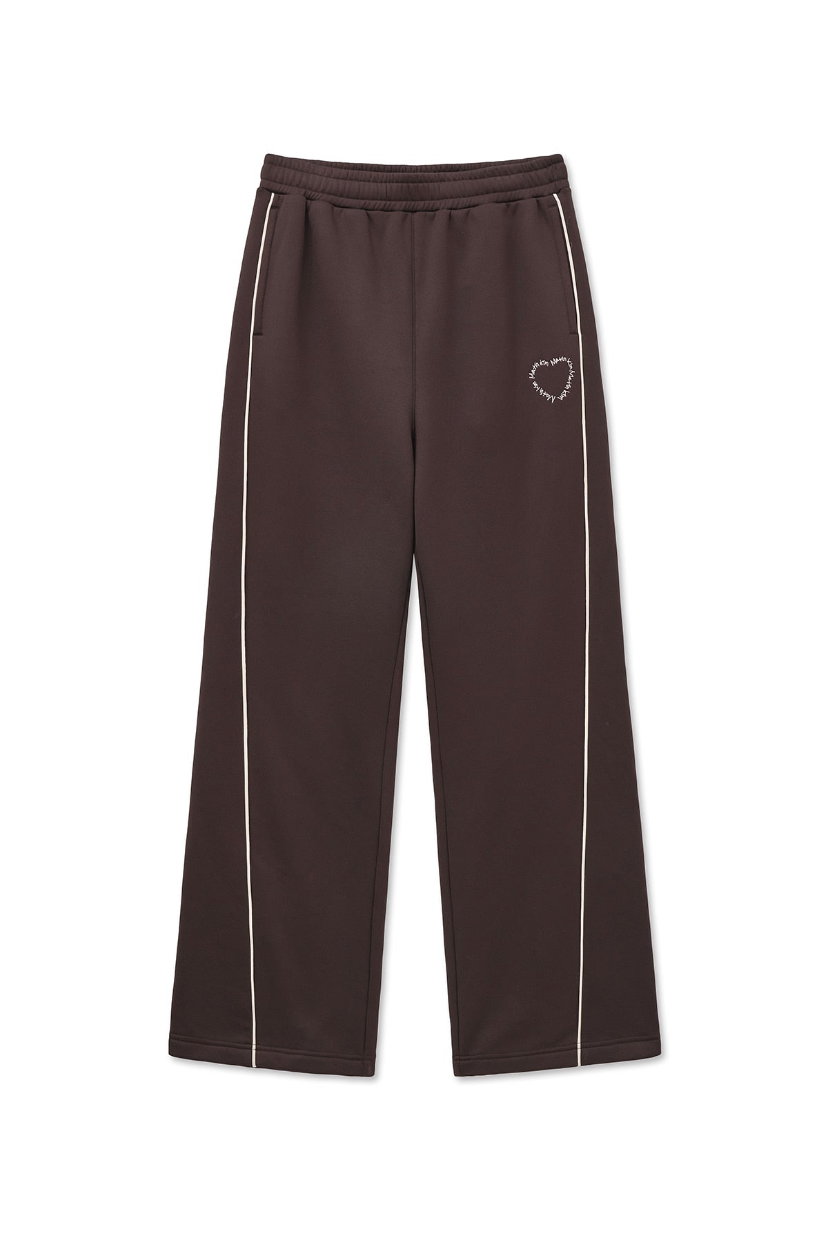 Matin Kim - Heart Logo Track Pants (Brown) product image 1 | TRAB K-Fashion Australia
