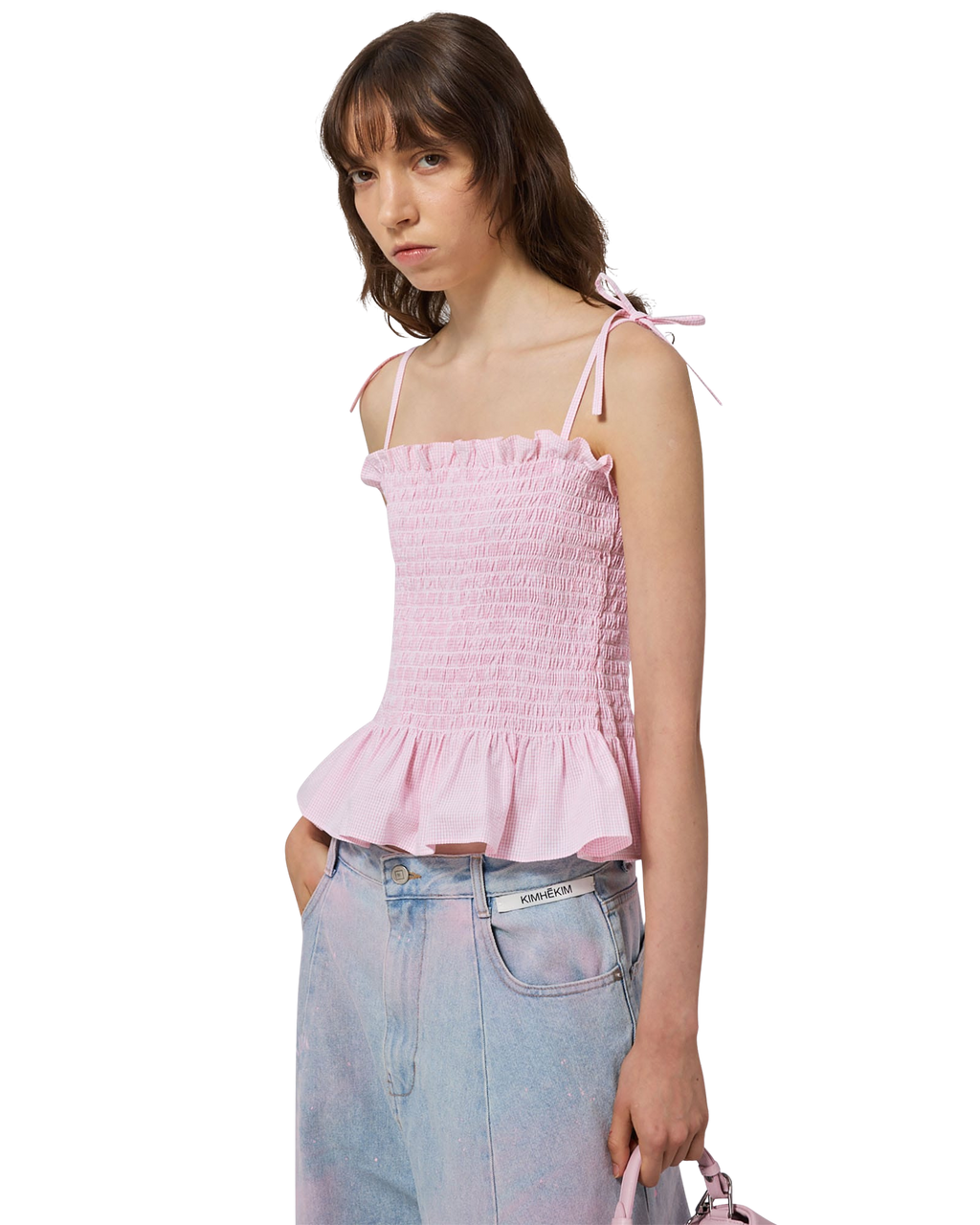 Kimhe Kim - Seersucker Smoked Top (Pink) product image 15 | TRAB K-Fashion Australia