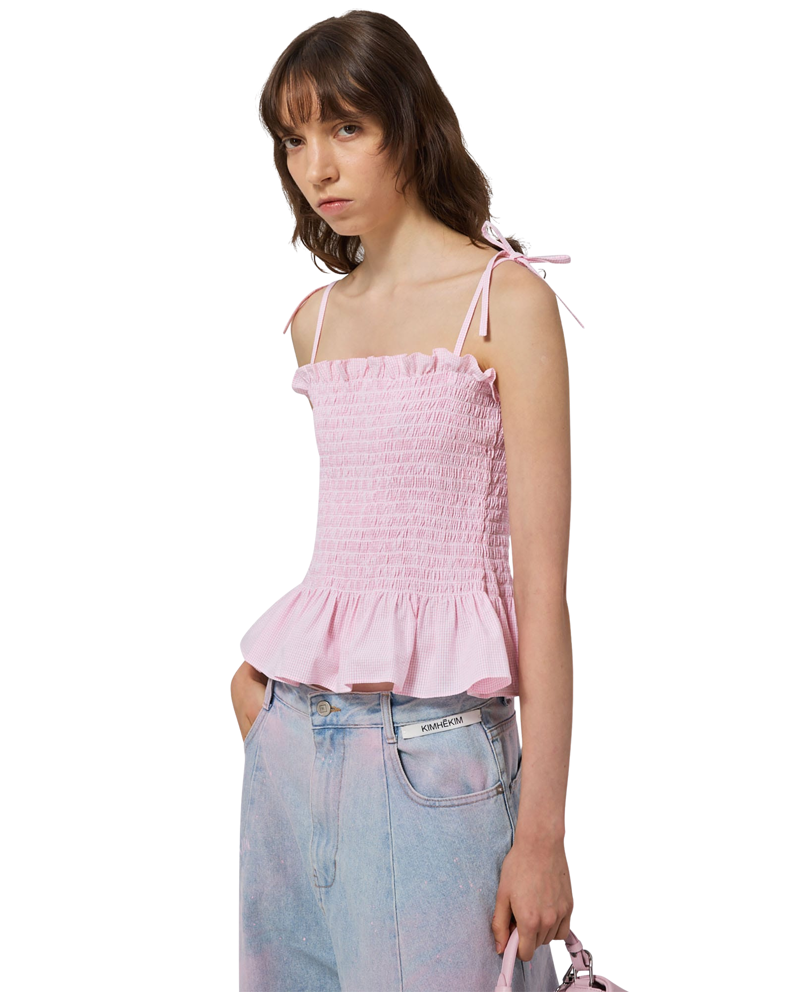 Kimhe Kim - Seersucker Smoked Top (Pink) product image 15 | TRAB K-Fashion Australia