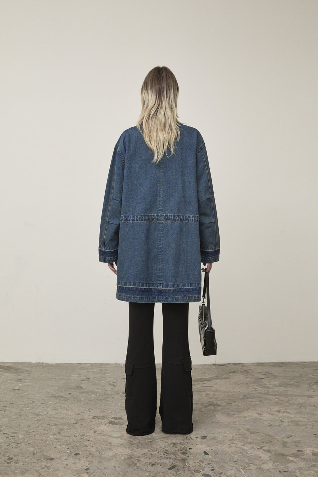 Matin Kim - Pocket Point Midi Denim Jumper (Blue) product image 7 | TRAB K-Fashion Australia